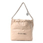 Shiny Calfskin Quilted Small Chanel 22 Ecru