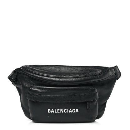 Smooth Calfskin Logo Large Everyday Beltpack Black White