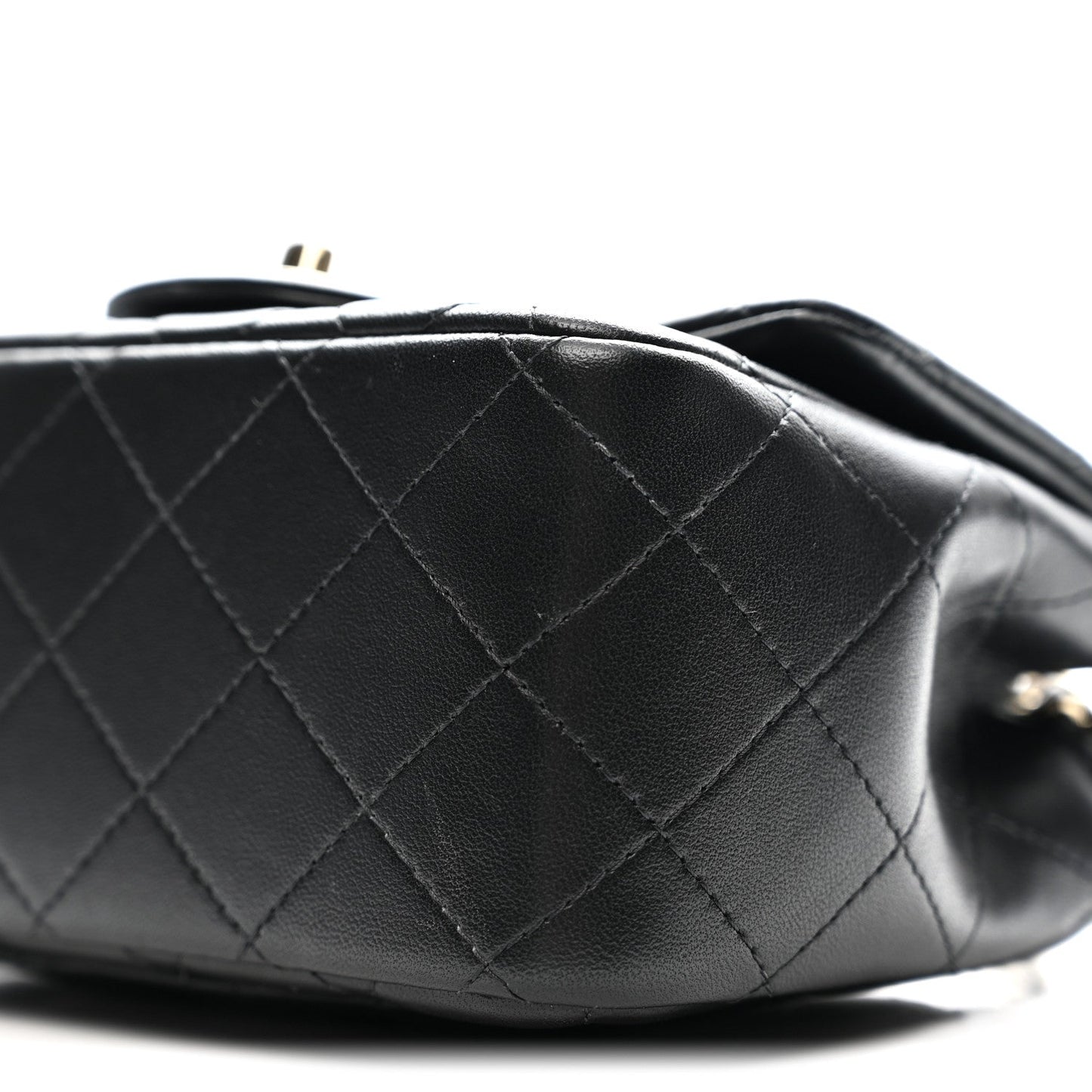 Lambskin Quilted Mini Square Flap Black