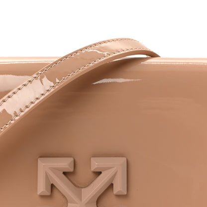 OFF WHITE Patent Jitney 0.5 Crossbody Bag Nude
