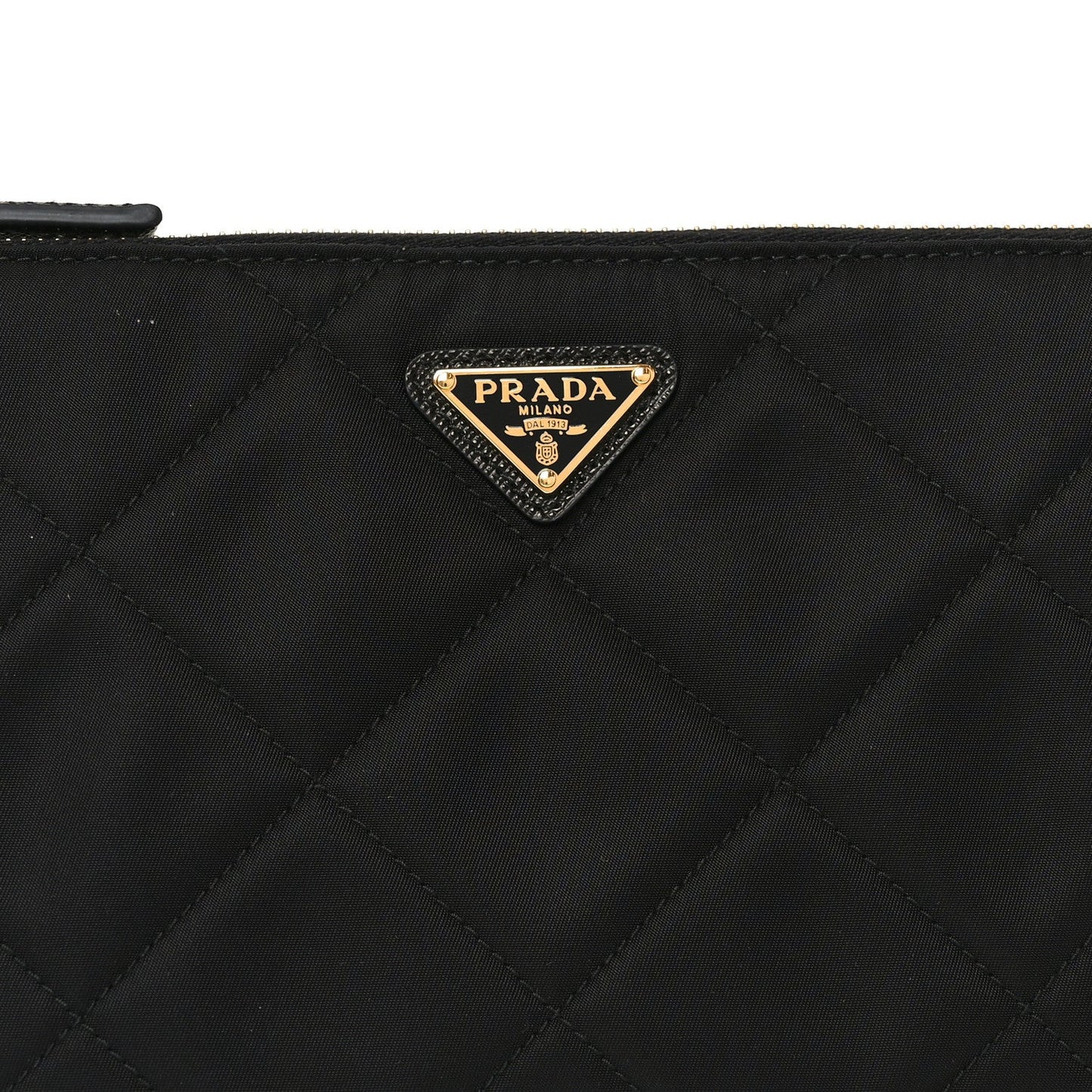Re-Nylon Tessuto Impuntu Quilted Re-Edition 1995 Chaine Pouch Black
