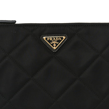Re-Nylon Tessuto Impuntu Quilted Re-Edition 1995 Chaine Pouch Black