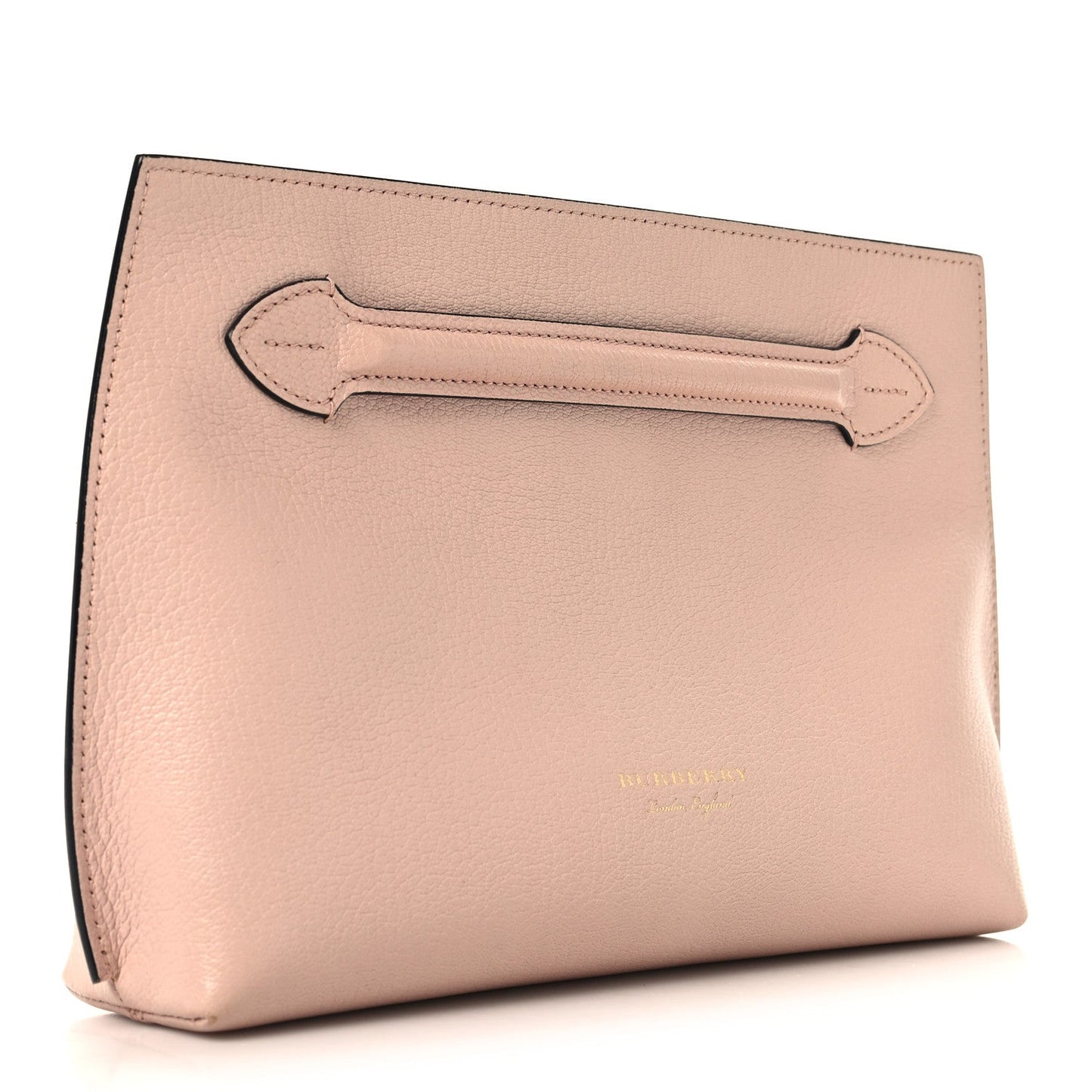 Grainy Calfskin Wristlet Clutch Ash Rose