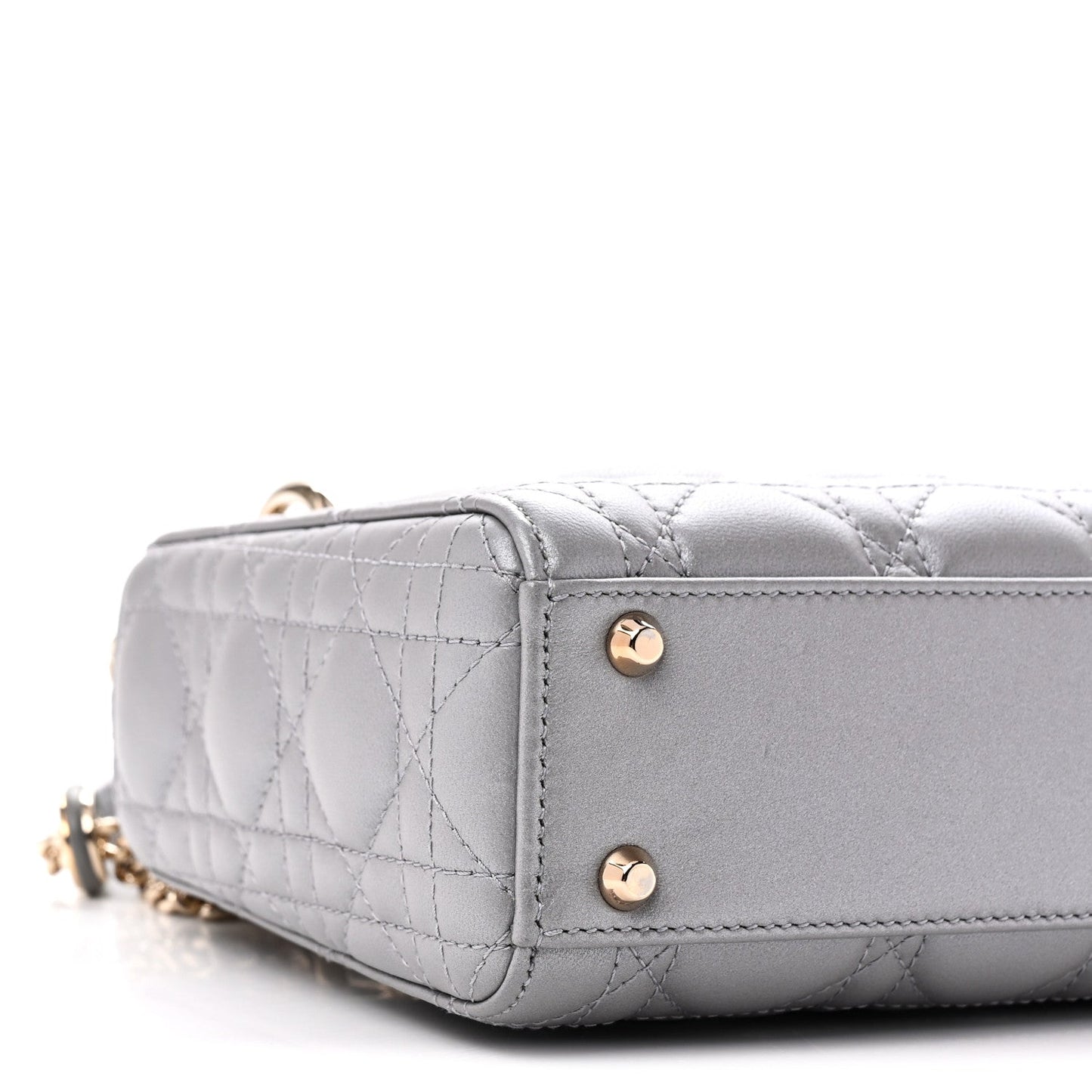 Lambskin Cannage Mini Lady Dior Grey