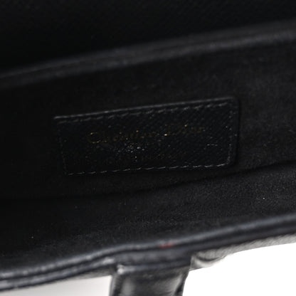 Grained Calfskin Mini Saddle Bag Black