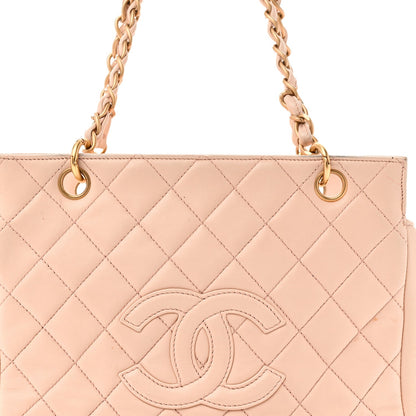 Lambskin Quilted Petit Timeless Shopping Tote PTT Beige