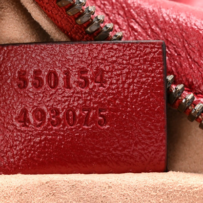 Glazed Calfskin Matelasse Heart Mini GG Marmont Round Shoulder Bag Romantic Cerise