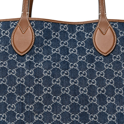 New Denim GG Monogram Calfskin Large Totissima Tote Blue