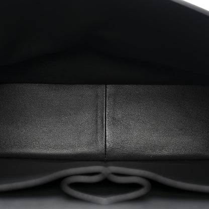 Patent Quilted Jumbo Double Flap Black