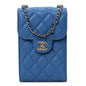Caviar Quilted Classic Phone Holder Blue