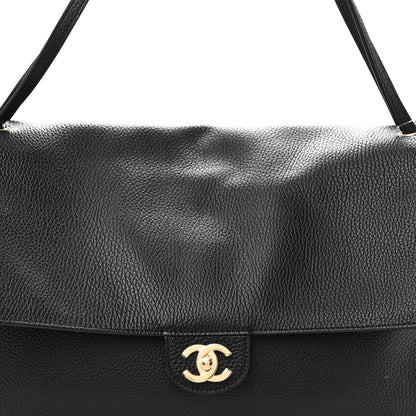 Grained Calfskin Souplissimo Maxi Flap Black