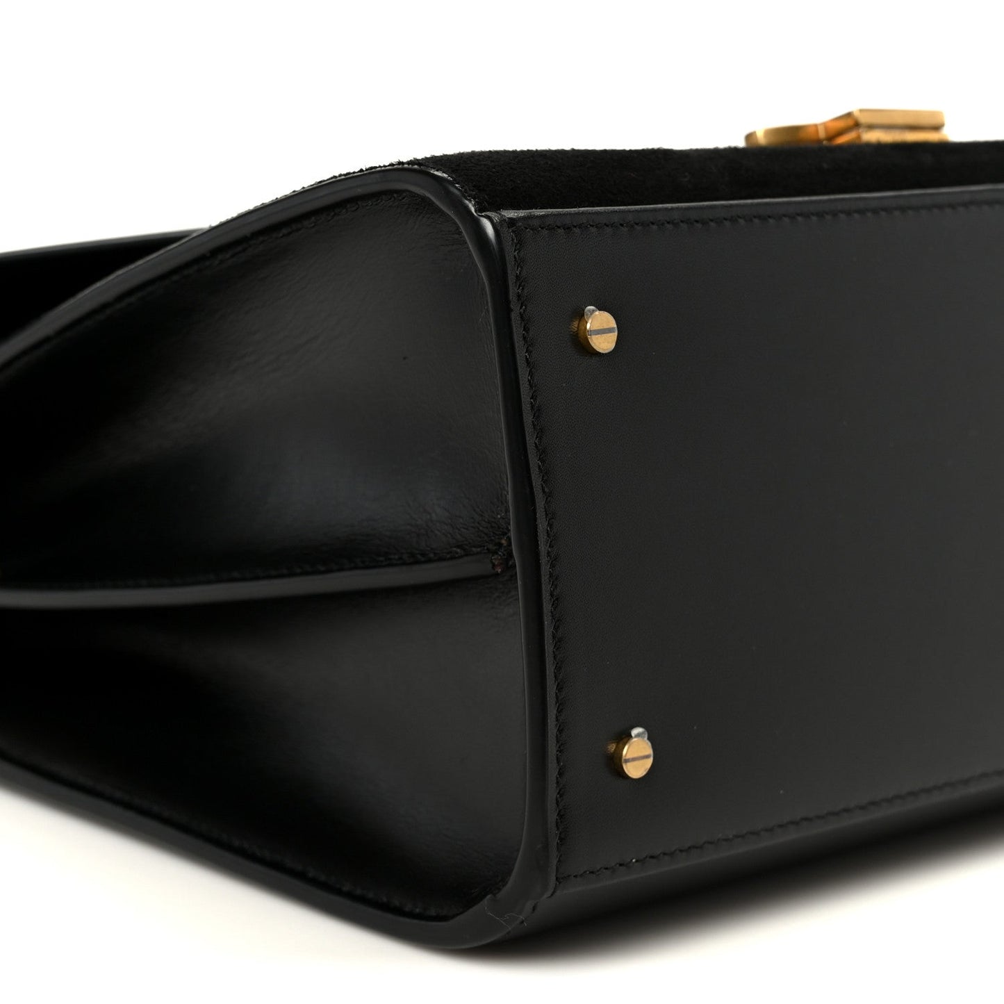 Kid Scamosciato Smooth Calfskin Medium Classic Monogram Cassandra Top Handle Black Rouge Legion