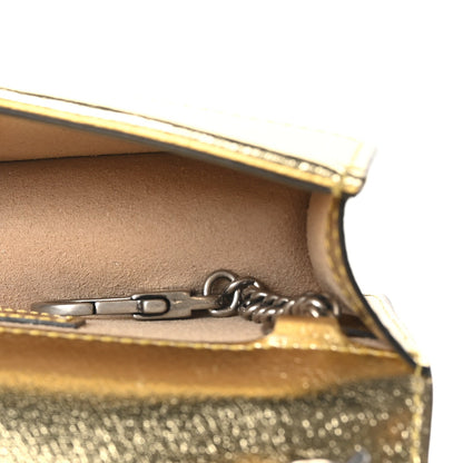 Metallic Calfskin Super Mini Dionysus Shoulder Bag Gold