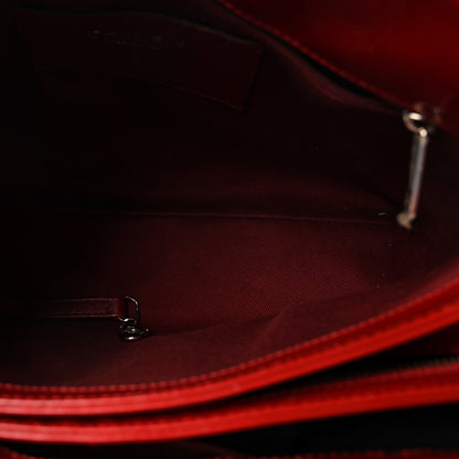 Patent Quilted Large Just Mademoiselle Bowling Bag Red