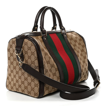 Monogram Vintage Web Medium Boston Dark Brown