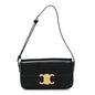 Shiny Calfskin Triomphe Shoulder Bag Black