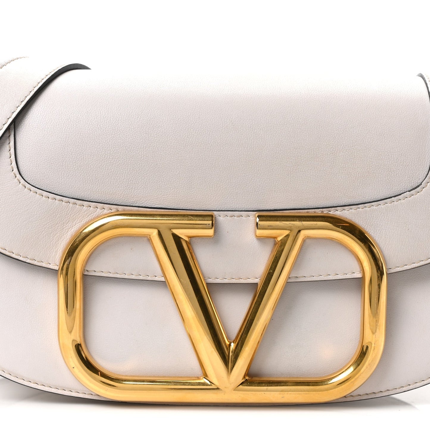 Smooth Calfskin Supervee Shoulder Bag Optic White