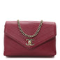 Calfskin Chevron Stitched Coco Waist Bag Red