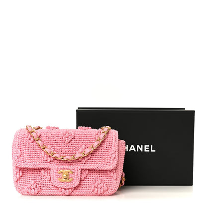 Raffia Small Dolce Raffia Flap Bag Pink