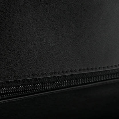 Lambskin Quilted Medium Double Flap Black