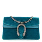 Velvet Super Mini Dionysus Shoulder Bag Pavone Cyan