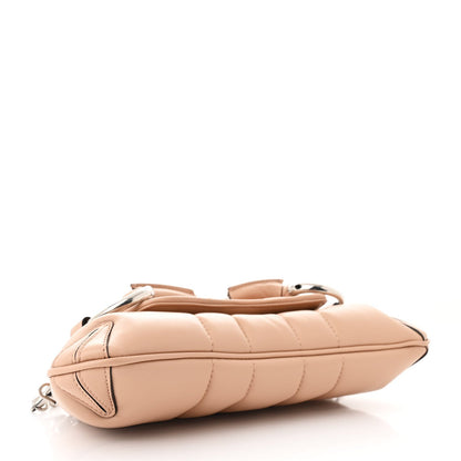 Nappa Vertical Matelasse Small Maxi Horsebit Chain Shoulder Bag Beige