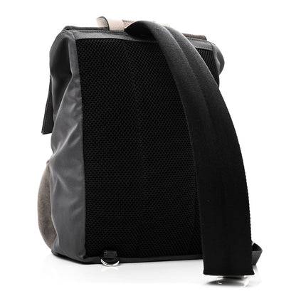 Suede Nylon Santander Cuoio Romano Bi-Color FF Embossed Small Fendiness Backpack Piombo Fango Grigio Polvere Asphalto