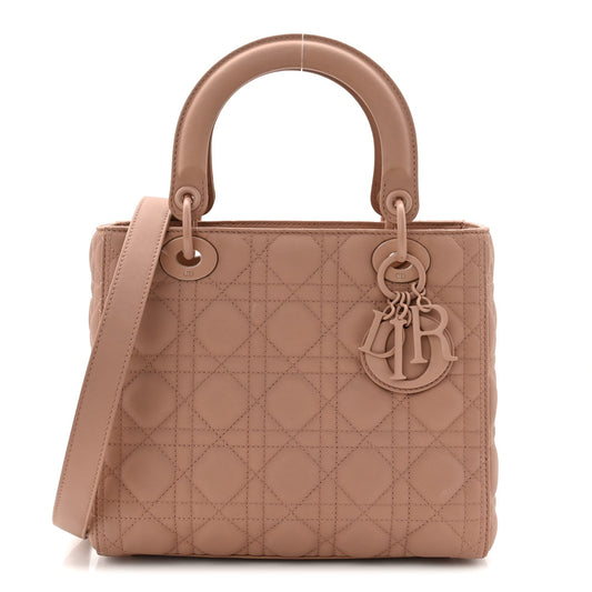 Ultra Matte Calfskin Cannage Medium Lady Dior Beige