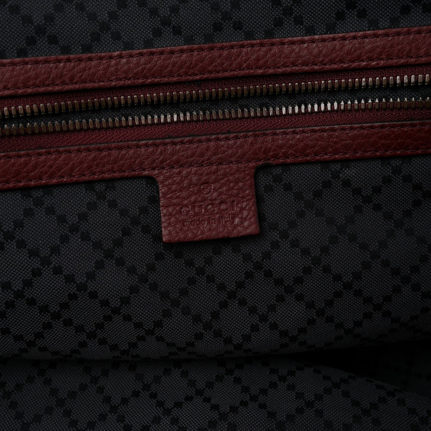 Grained Calfskin Duffle Bag Burgundy