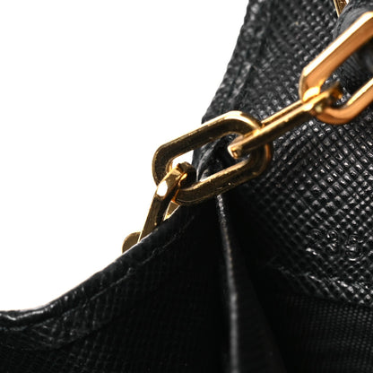 Saffiano Metal Large Chain Wallet Black