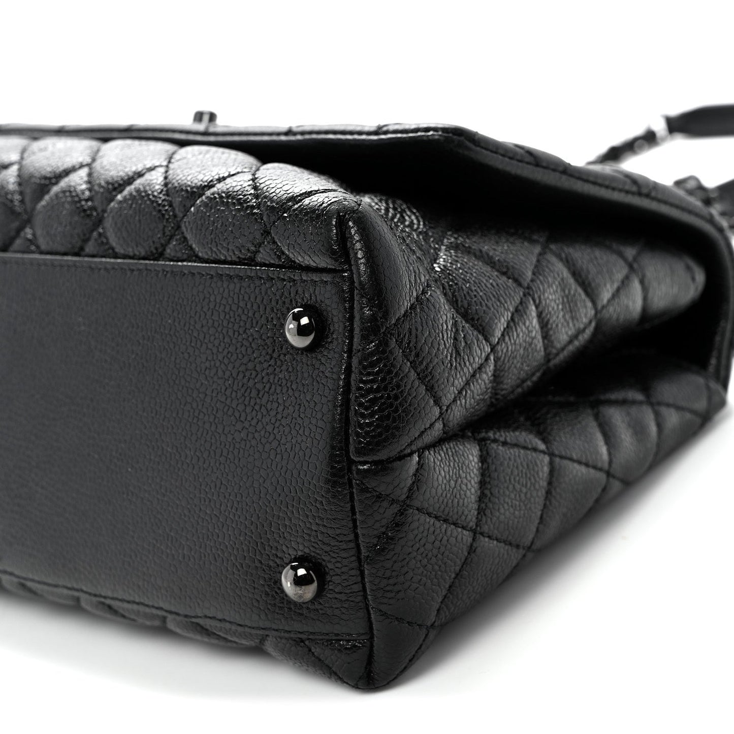 Caviar Quilted Small Coco Handle Flap So Black