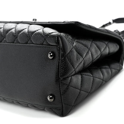Caviar Quilted Small Coco Handle Flap So Black