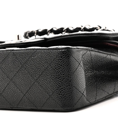 Caviar Quilted Small Double Flap Black