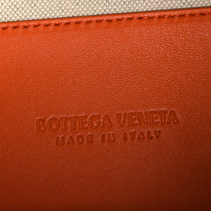 Raffia Calfskin Small Loop Top Handle Natural Burned Orange