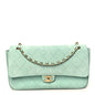 Suede Calfskin Small Souplissimo Maxi Flap Green