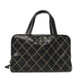 Calfskin Wild Stitch Top Handle Bag Black