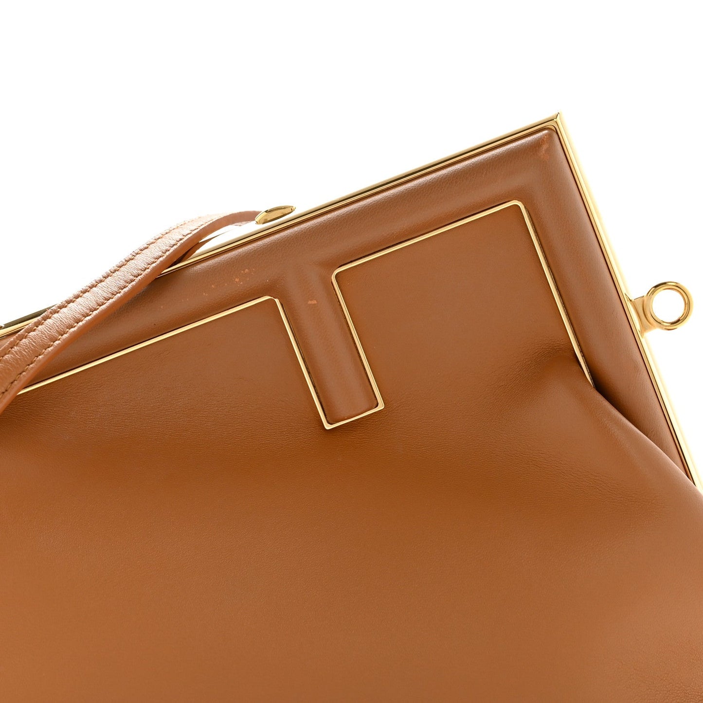 Shiny Nappa Small Fendi First Caramello