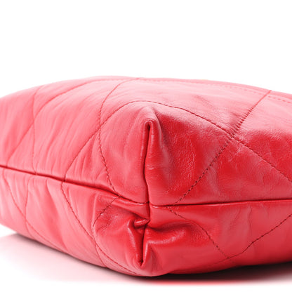Shiny Calfskin Quilted Small Chanel 22 Red