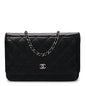 Caviar Quilted Wallet on Chain WOC Black