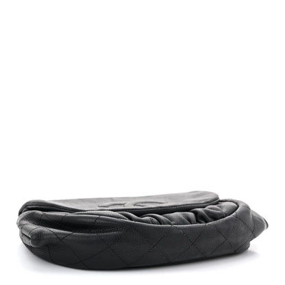Lambskin Half Moon Wallet On Chain WOC Black