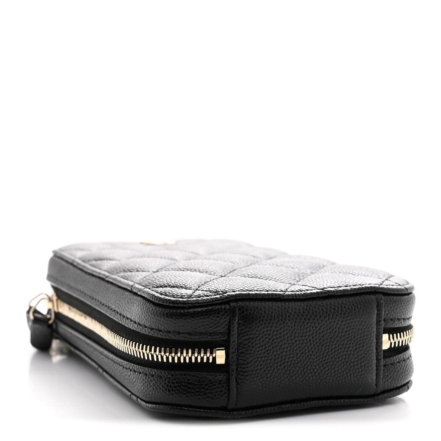 Caviar Quilted Phone Holder Wallet On Chain WOC Black