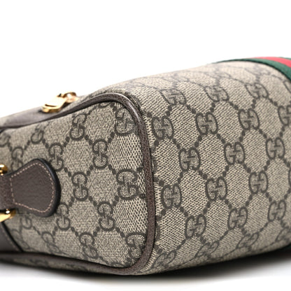 GG Supreme Monogram Web Small Ophidia Shoulder Bag Brown