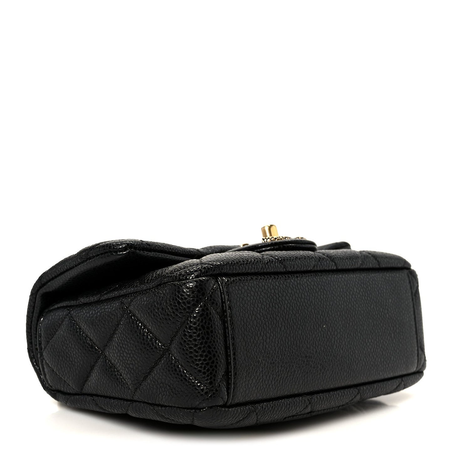 Grained Lambskin Quilted Mini Flap Black