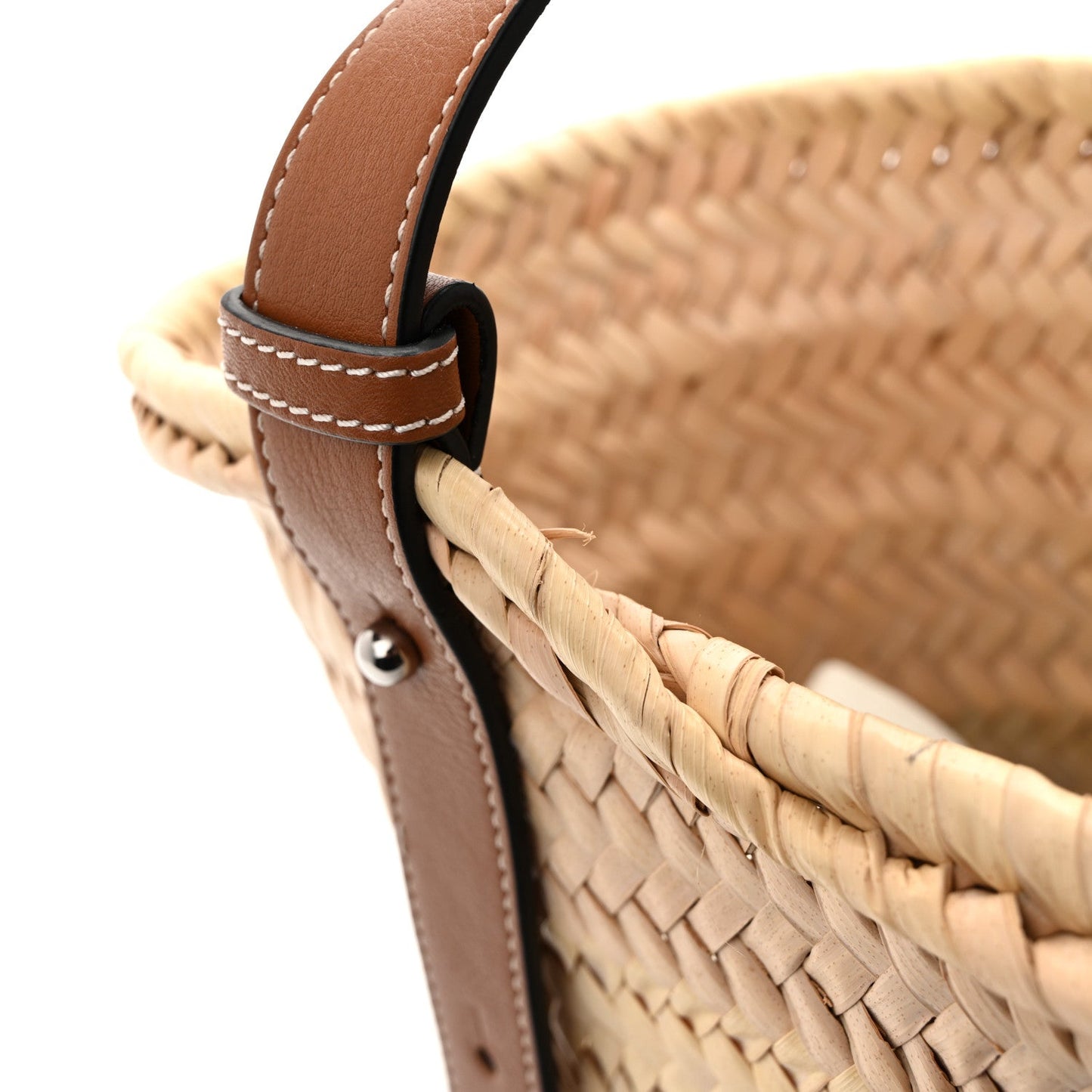 Raffia Small Basket Tote Bag Natural Tan