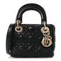 Lambskin Cannage Mini Lady Dior Black