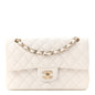 Caviar Quilted Small Double Flap White
