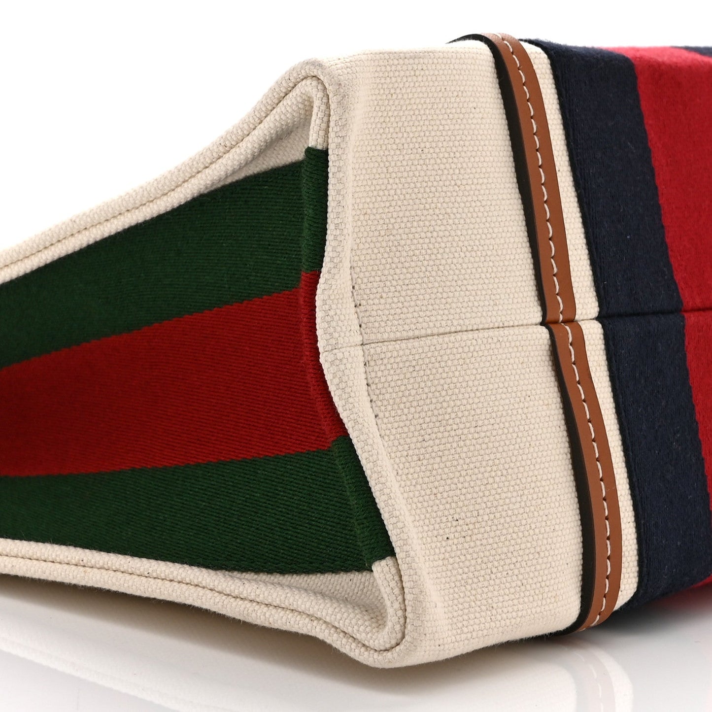 Canvas Calfskin Web Small Interlocking G Tote Bag Red Blue