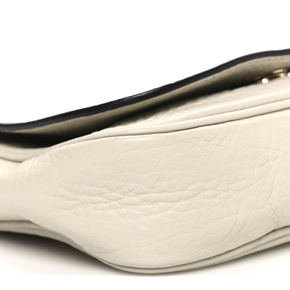 Pebbled Calfskin Small Soho Flap Crossbody Off White