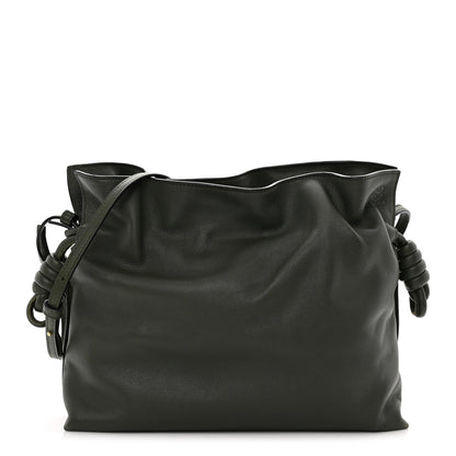 Calfskin Flamenco Knot Clutch Vintage Khaki