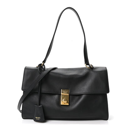 Calfskin Medium Soft Sound Shoulder Bag Black